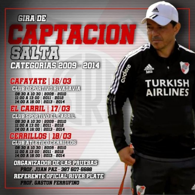 RIVER HARÁ PRUEBA DE JUGADORES EN SALTA